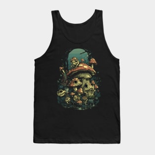 Cottagecore Frogs And Shrooms Tank Top